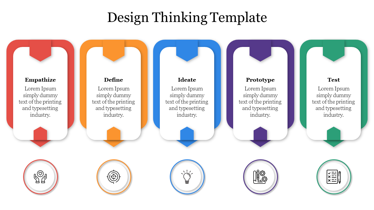 Creative Design Thinking Template PowerPoint Slide